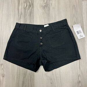 NWT vintage deadstock Y2k Jordache Black Button up Short Size 11/12